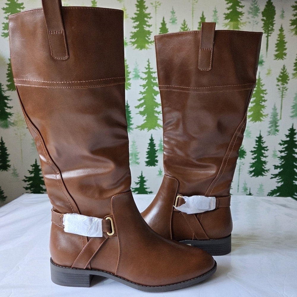 St. John's Bay Brown Heeled Boots Equestrian Style